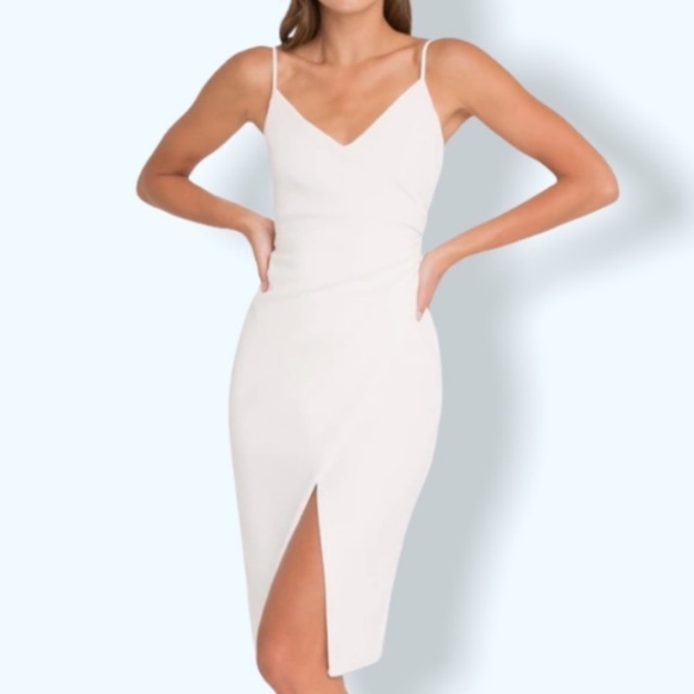 Black Halo Bowery Sheath Dress Sugar White Wrap Mini Cocktail Dress Size 0